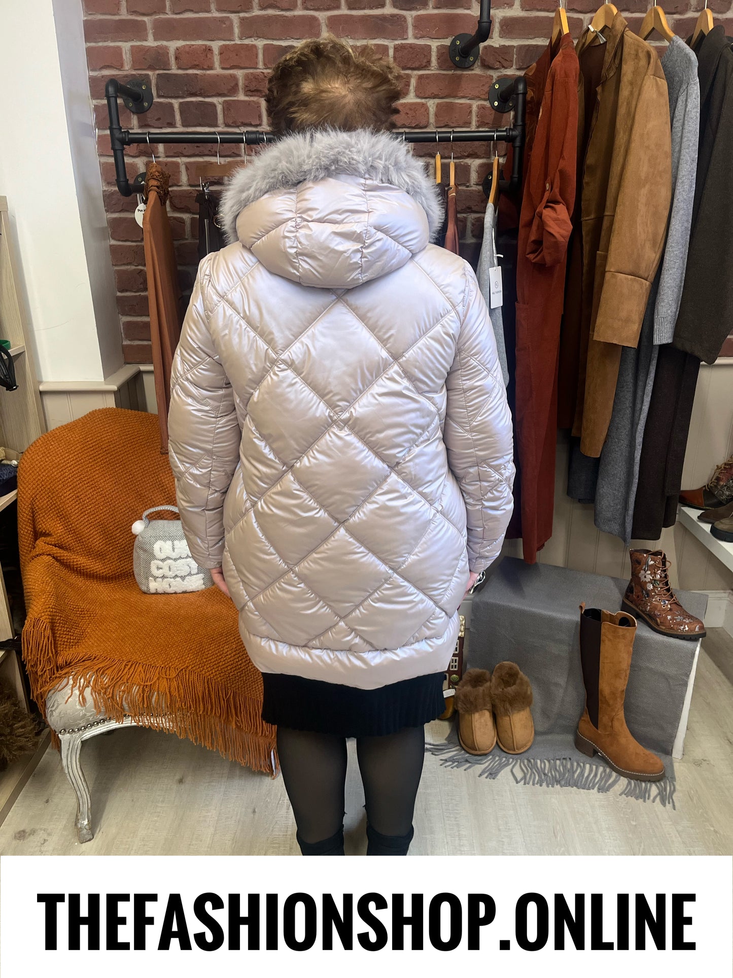 Aurora luxe champagne puffer coat sizes 10-18