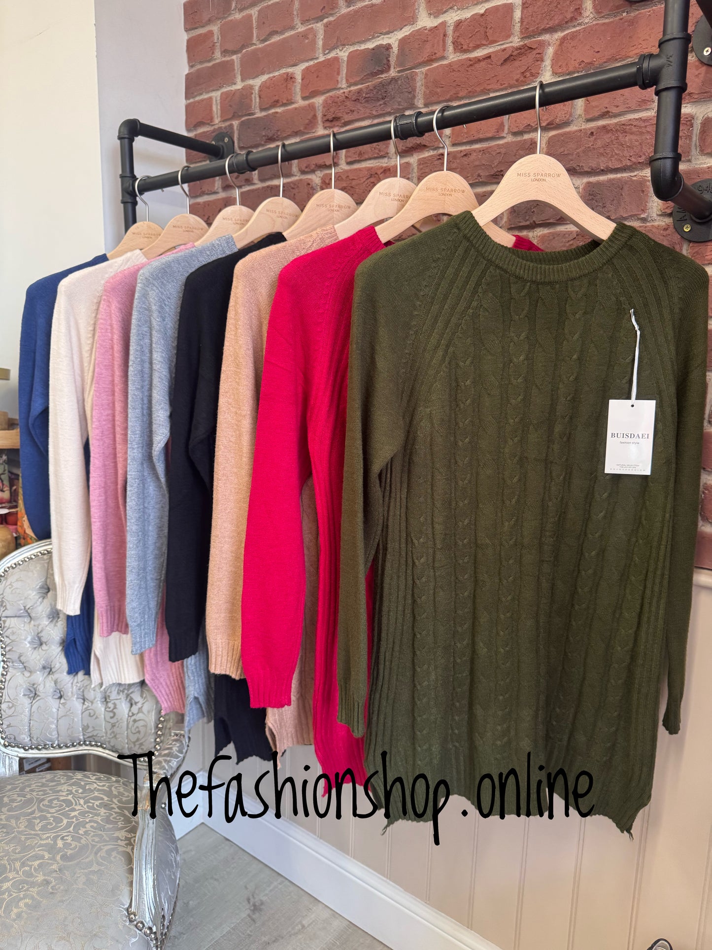 Rosie khaki cashmere mix cable knit jumper 12-16