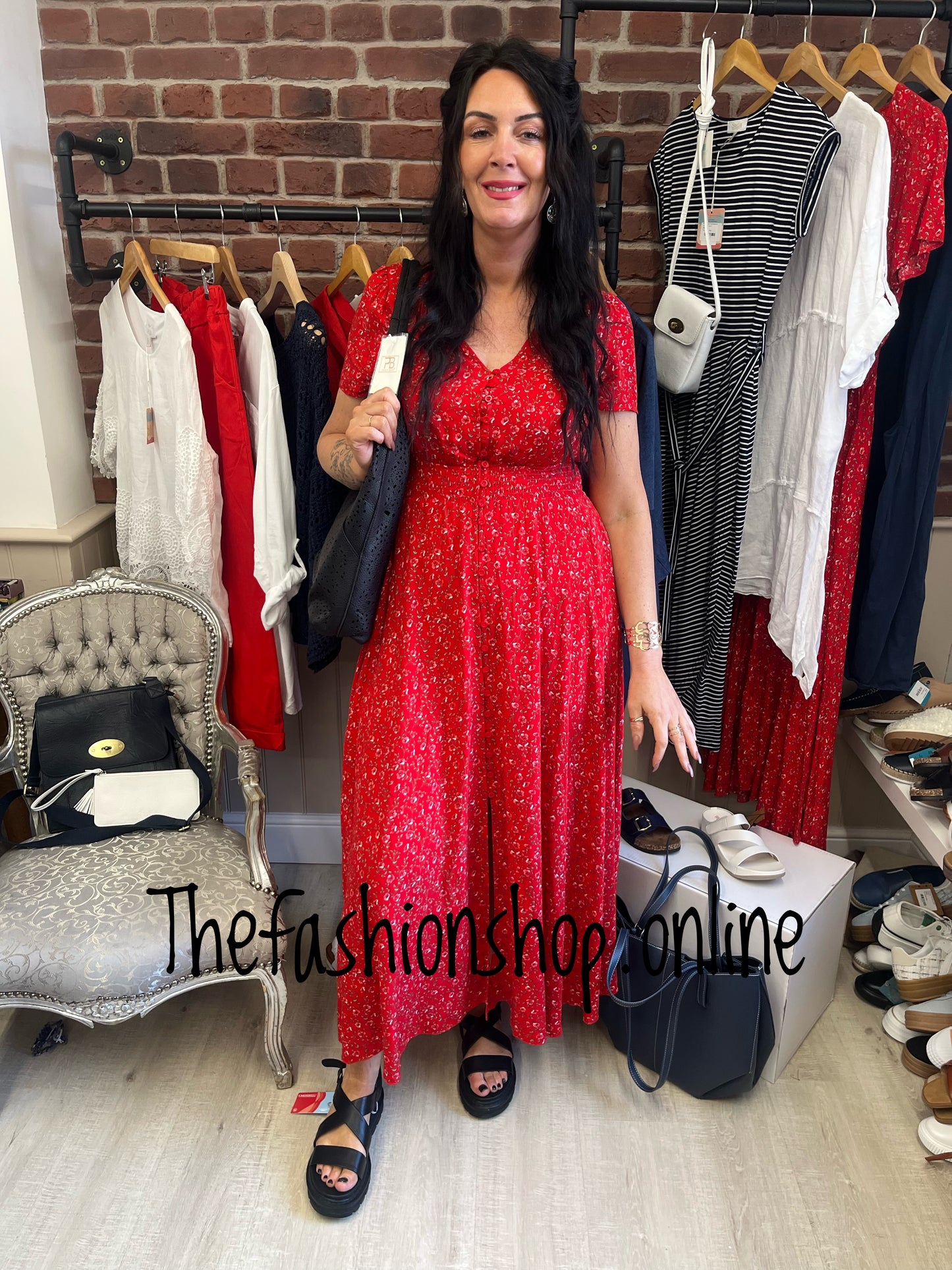 Stella Morgan red ditsy floral dress sizes 8-16