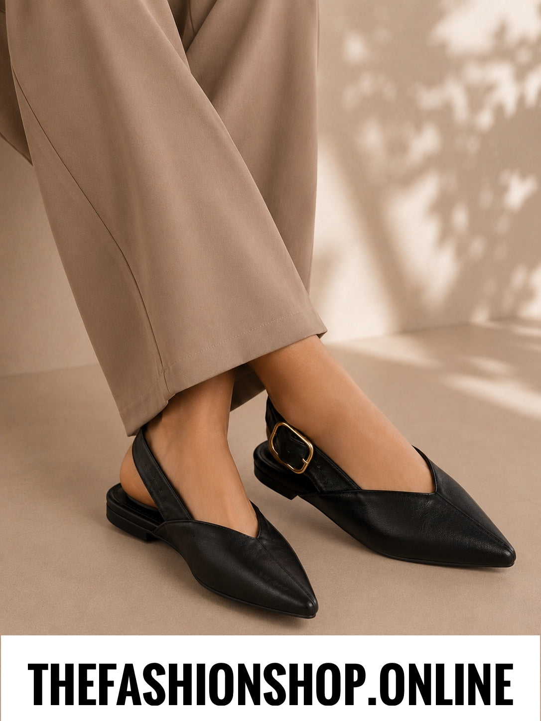 Orena black pointed slingback sizes 3-8 (36-41)