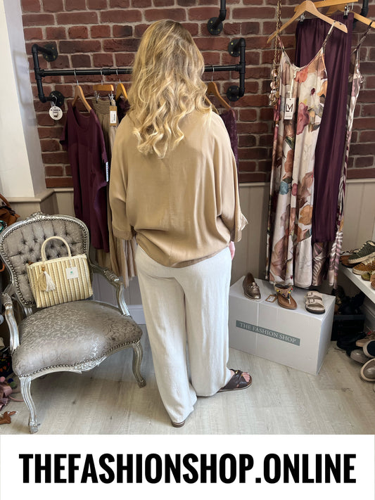 Harriett sand tie front shrug 12-22