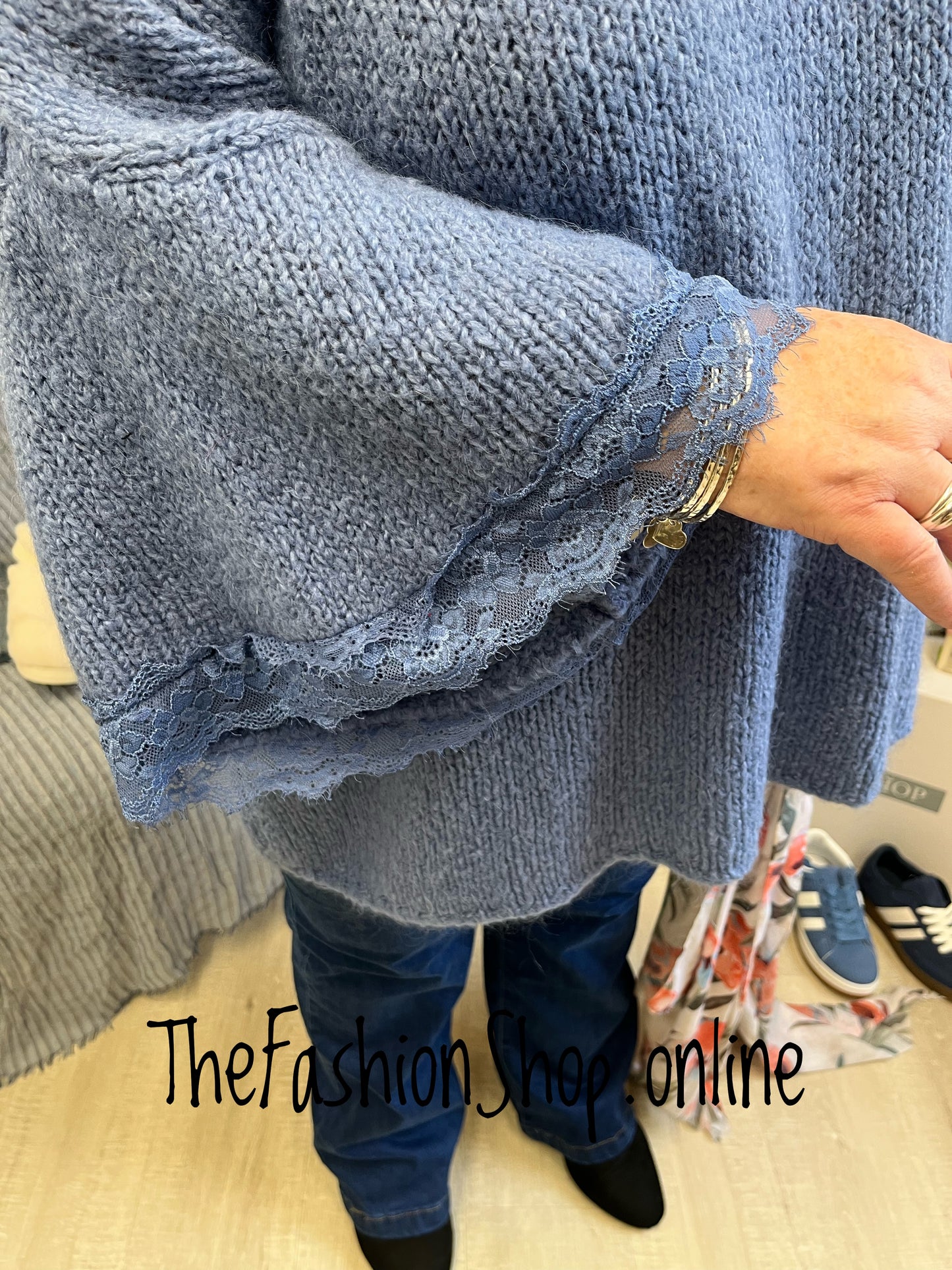 Ivy denim blue mohair mix jumper 14-22