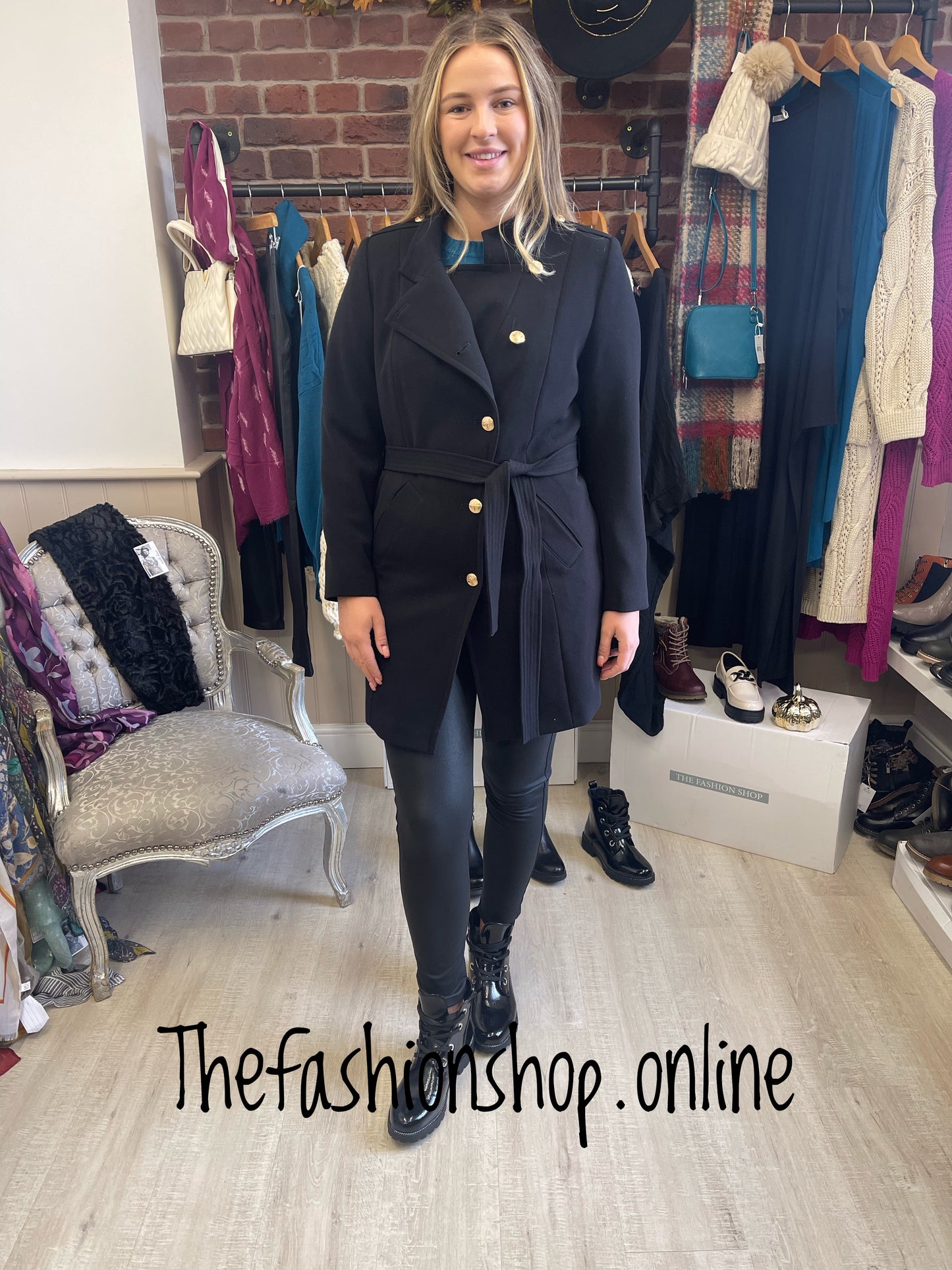 Black military coat sizes 10-20