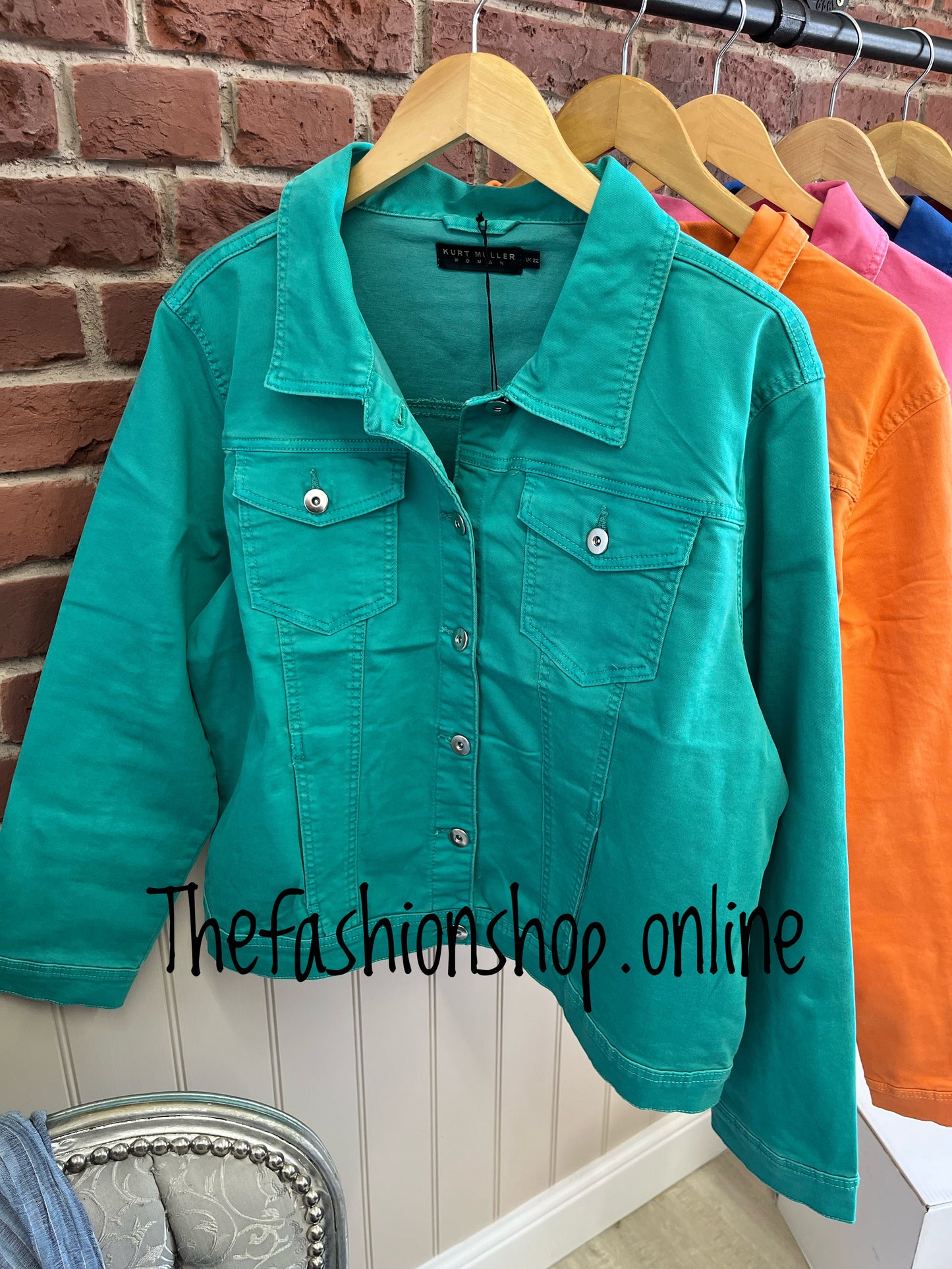 Kylie Kurt Muller jade cotton denim jacket sizes 14-22