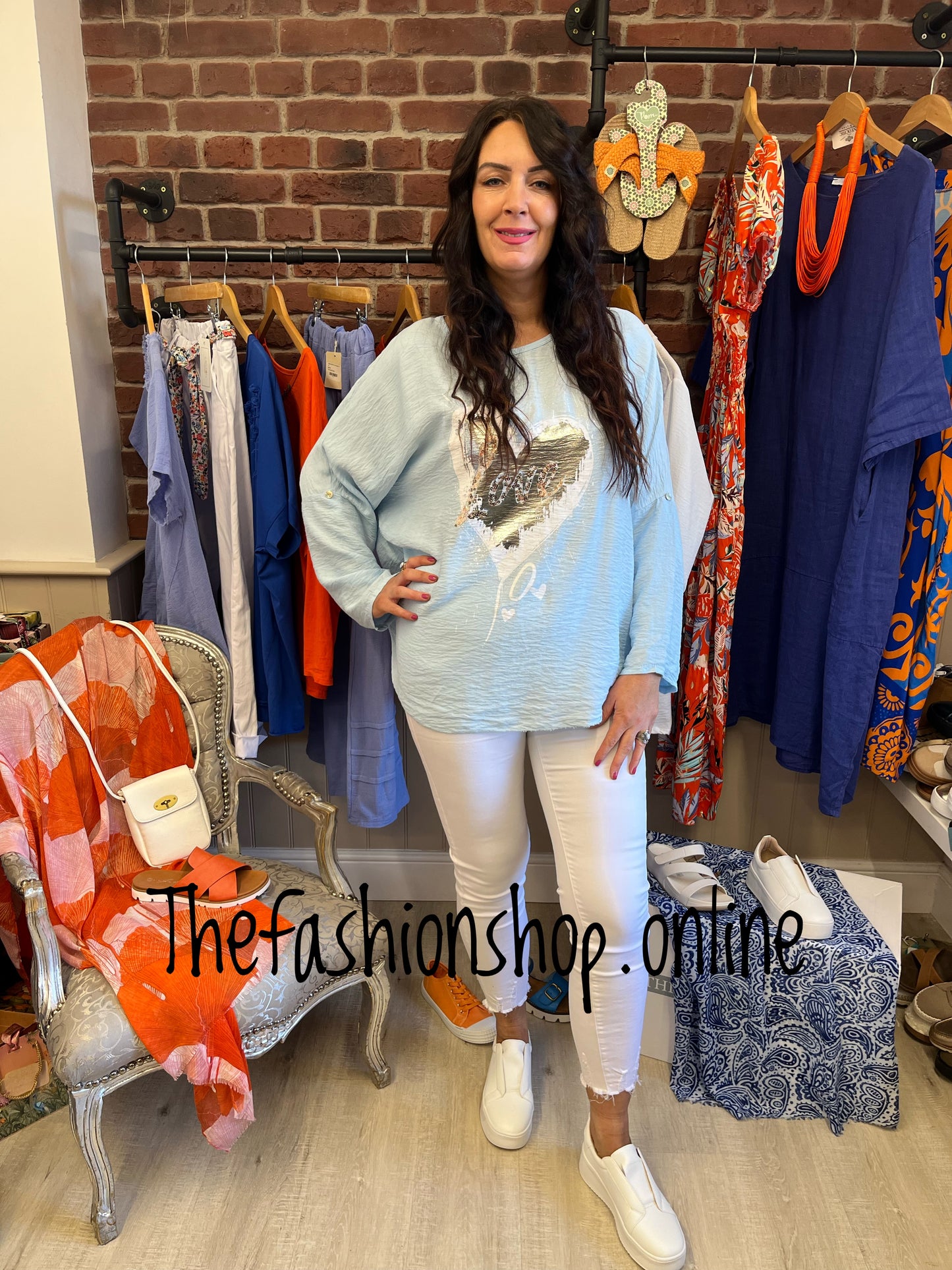 Vicky light blue love top 12-16