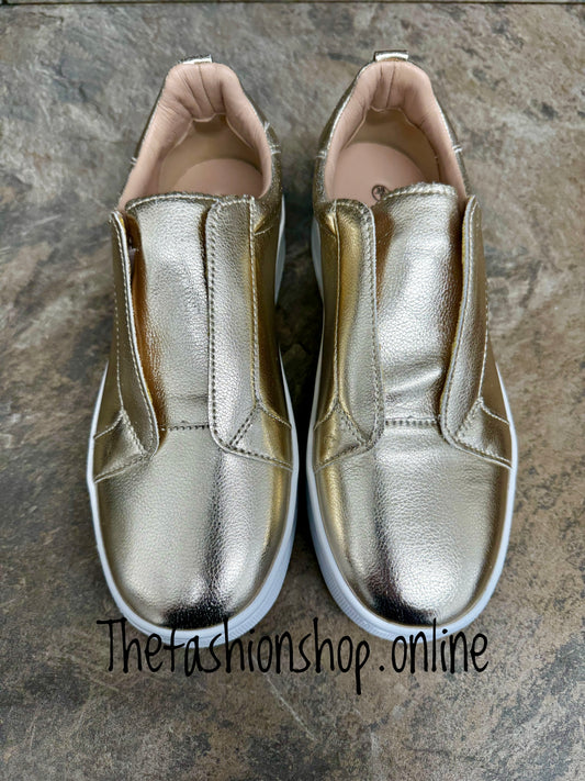 Ella Riva gold slip on trainers sizes 4-8 (37-41)