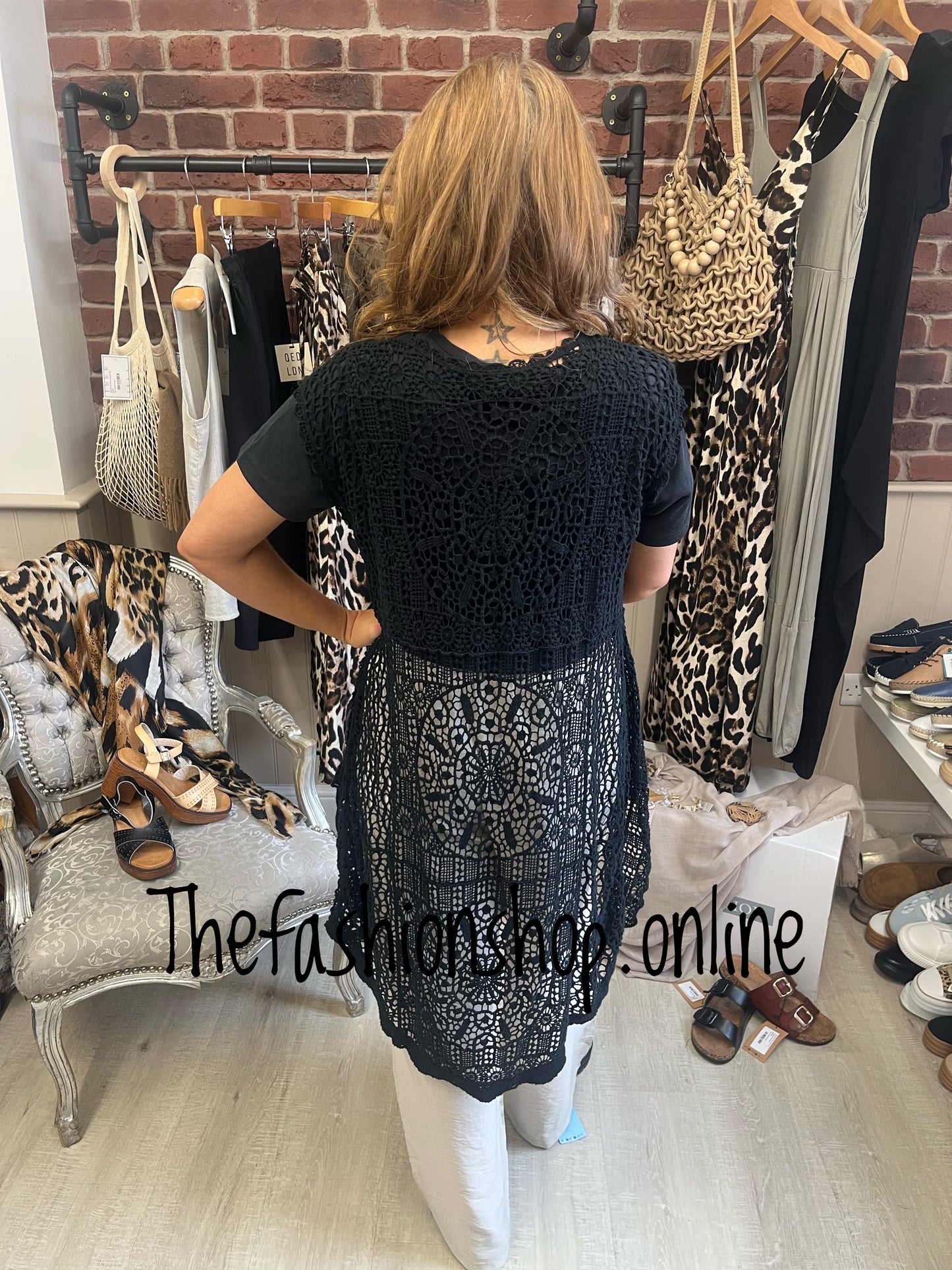 Black Vintage high low waistcoat 10-18