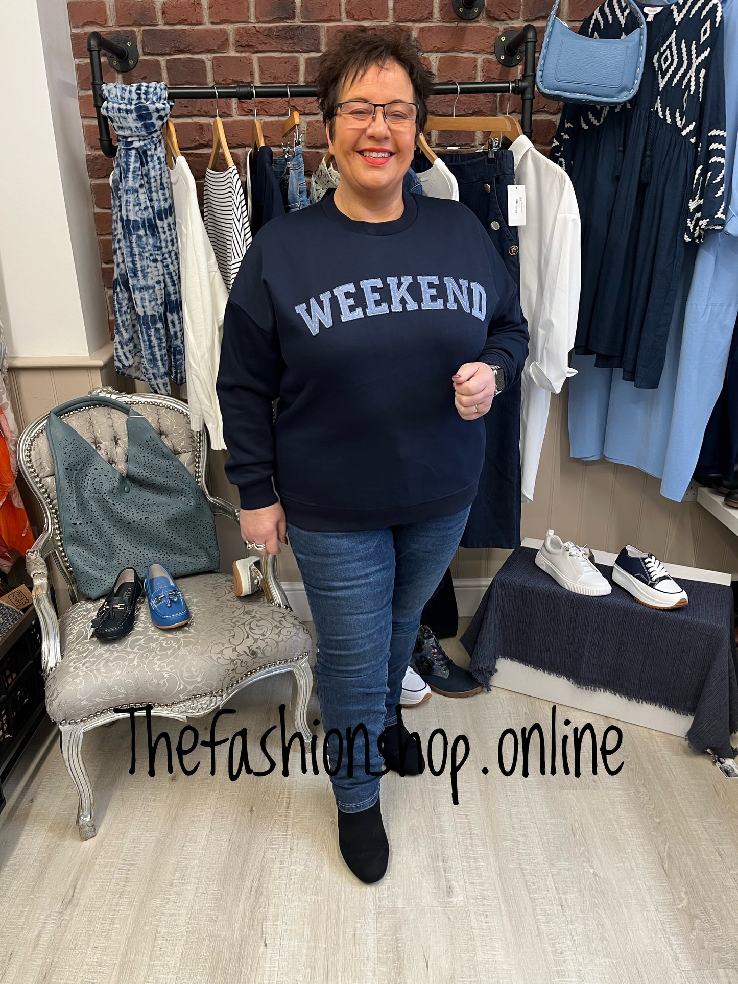 Jamie navy Weekend sweatshirt sizes 12-14 and 16-18