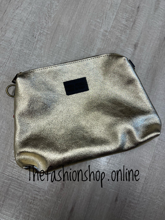 Sarah Tempest metallic gold leather tote bag