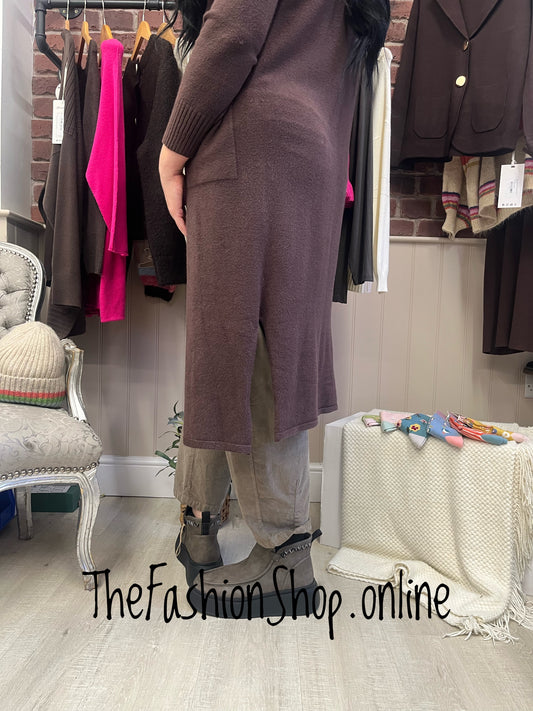 Milan brown longline cardigan 8-16