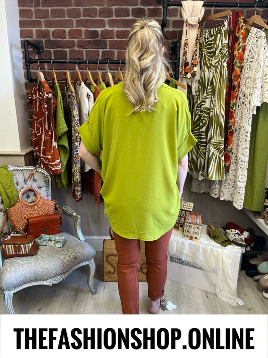 Danielle olive V neck top 14-20