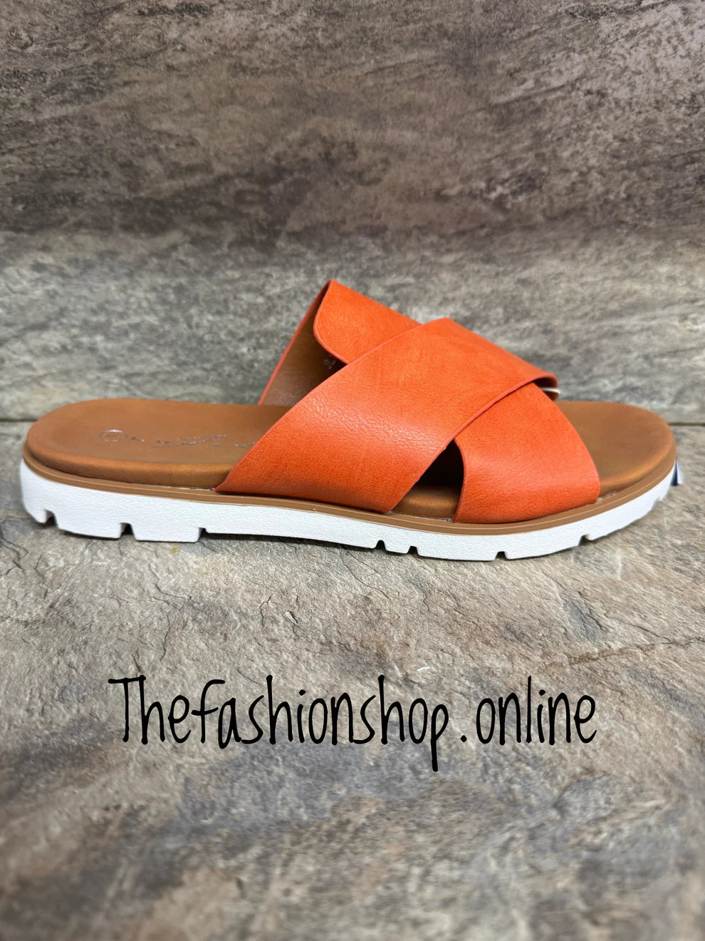 Lunar Chloe orange mule sizes 4-8 (37-41)