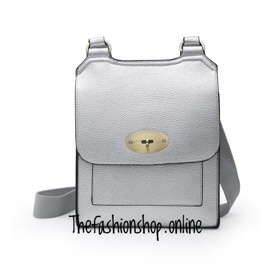 Large Silver messenger bag