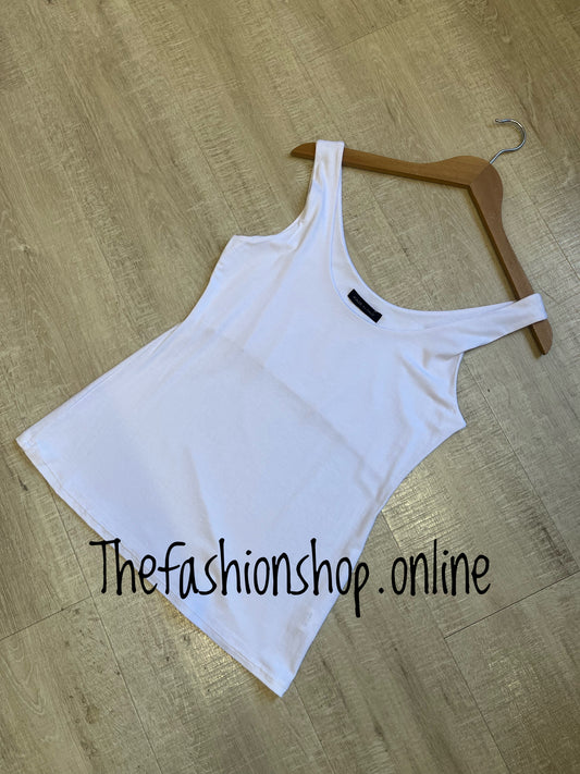 Chelsea white soft vest 8-14 and 16-18