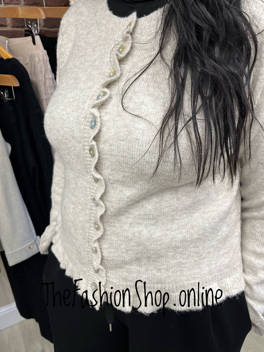 Paloma beige wool mix cardigan 8-16