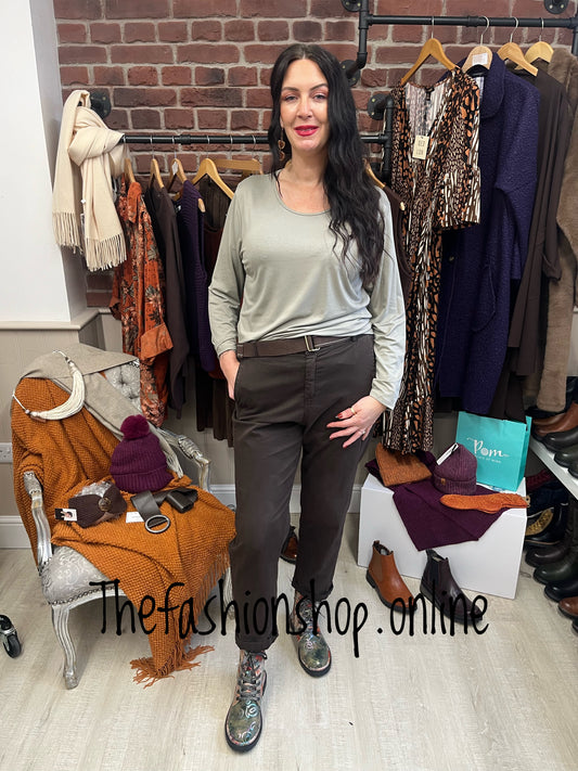 Heidi brown faux moleskin trousers sizes 10,12,14,16,18 and 20