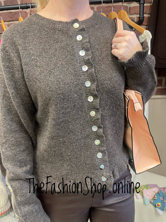 Paloma coffee wool mix cardigan 8-16