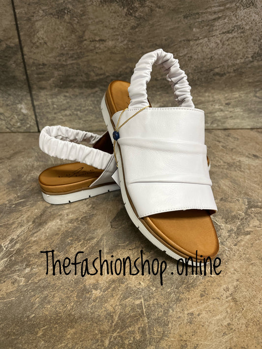Lunar Samantha white leather sandals sizes 4-8 (37-41)