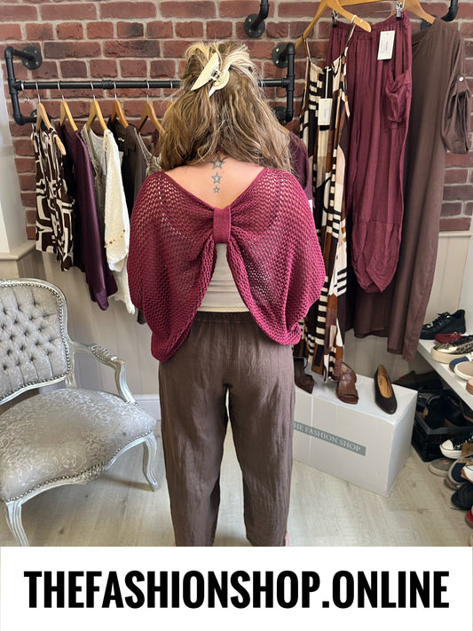 Nina mulberry three way knitted top 8-18