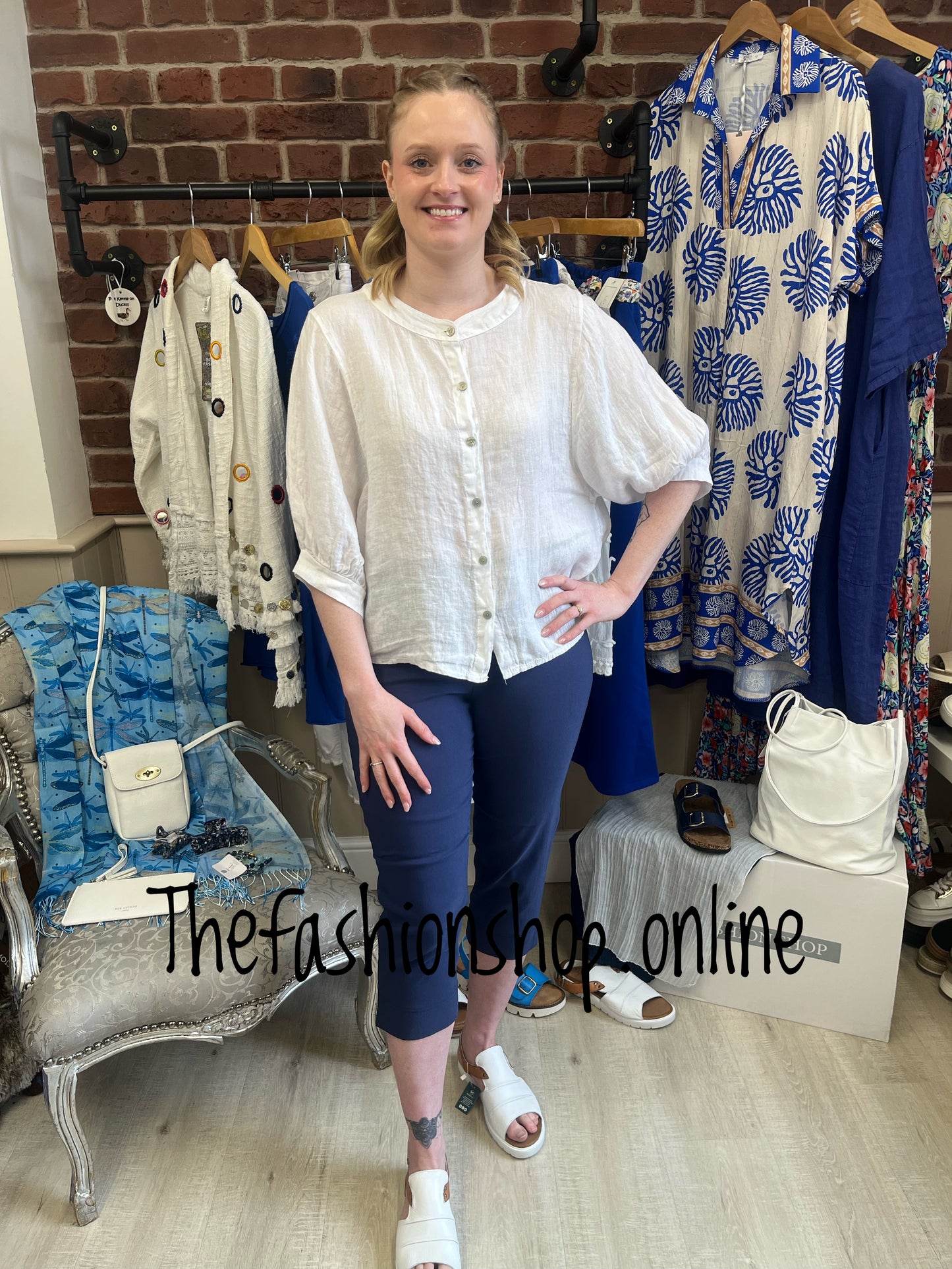 Erica white linen blouse 10-14