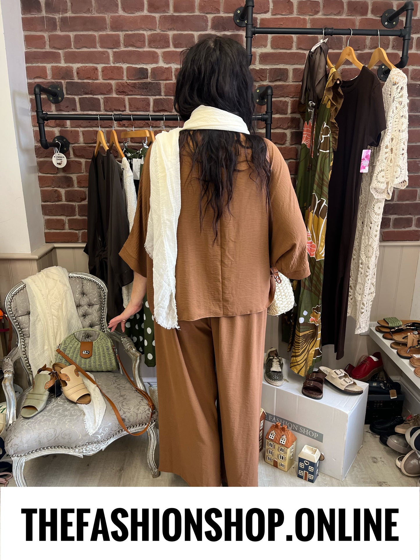 Verity cinnamon tie front shrug 12-22
