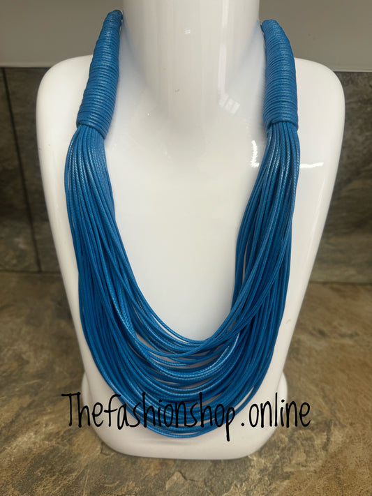 Teal Multi Strand Necklace