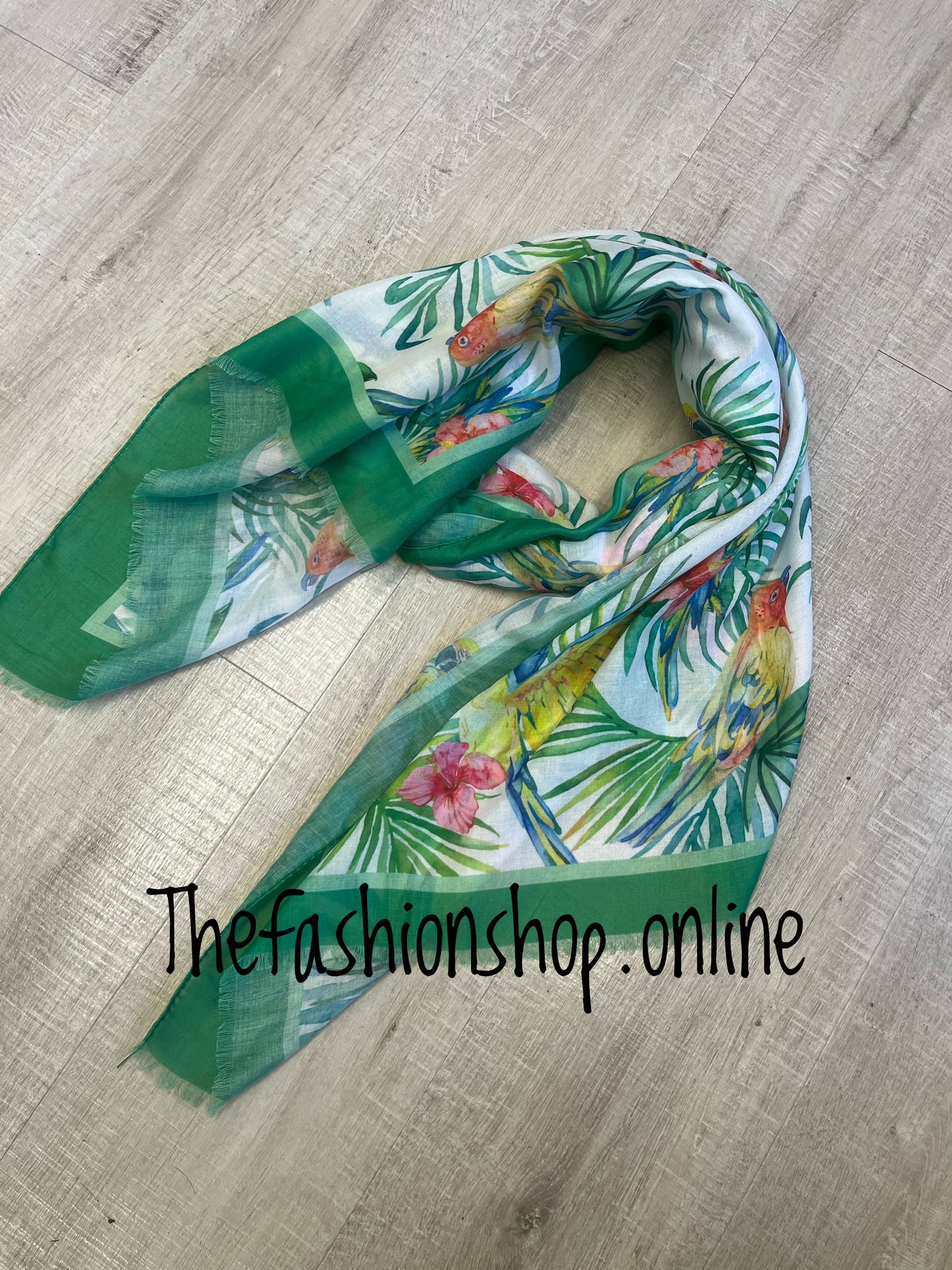 Green parrot scarf