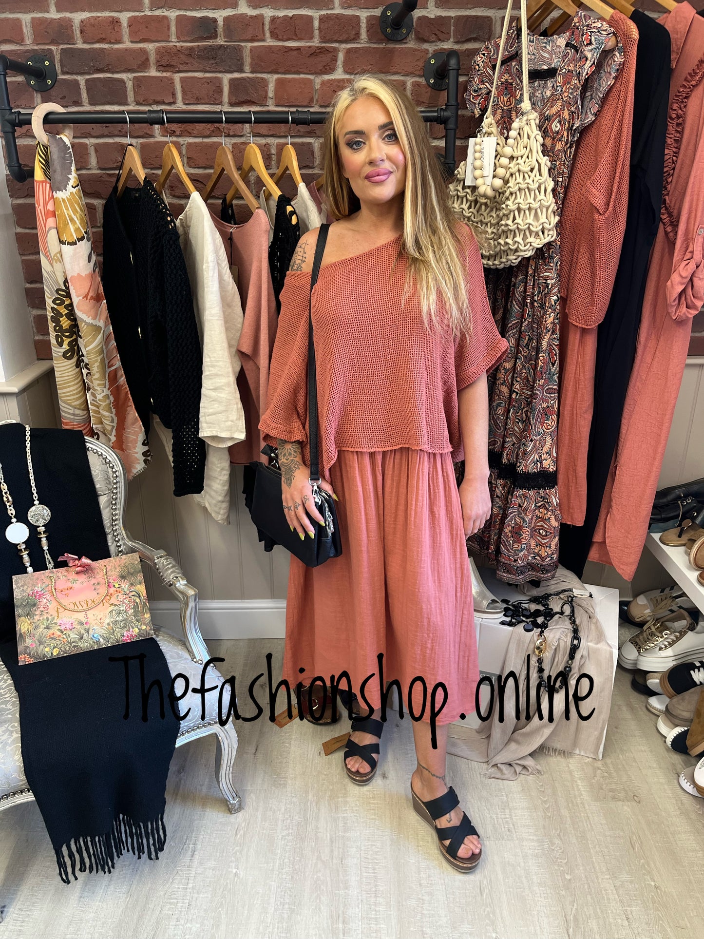 Leah brick dress with mesh overlay 8-18