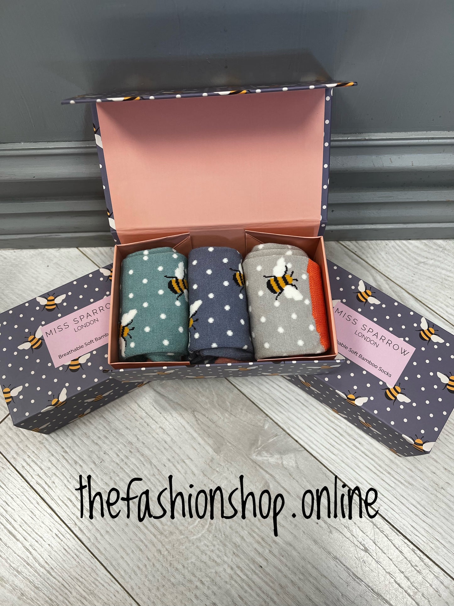 Miss Sparrow Bumble Bee Gift Box Socks
