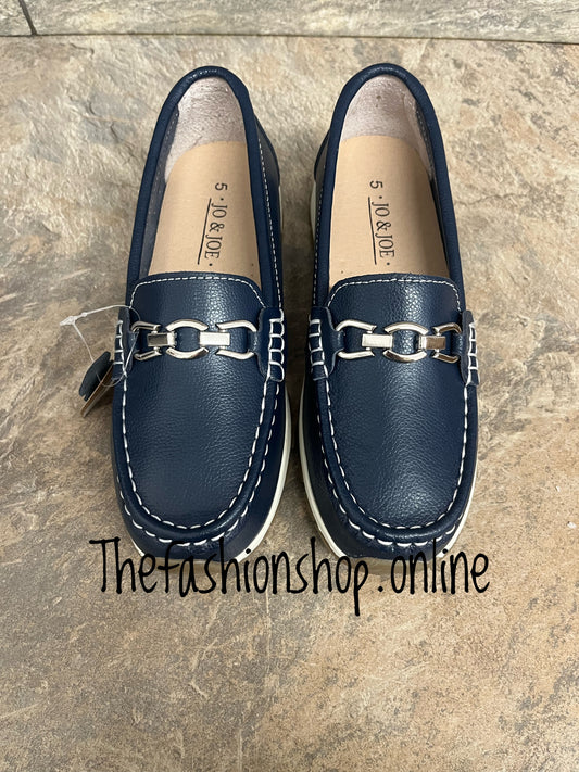 Jo & Joe dark blue leather loafer sizes 4-8 (37-41)