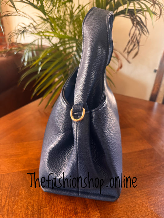 Lily Tote Bag with shoulder strap in Navy Blue