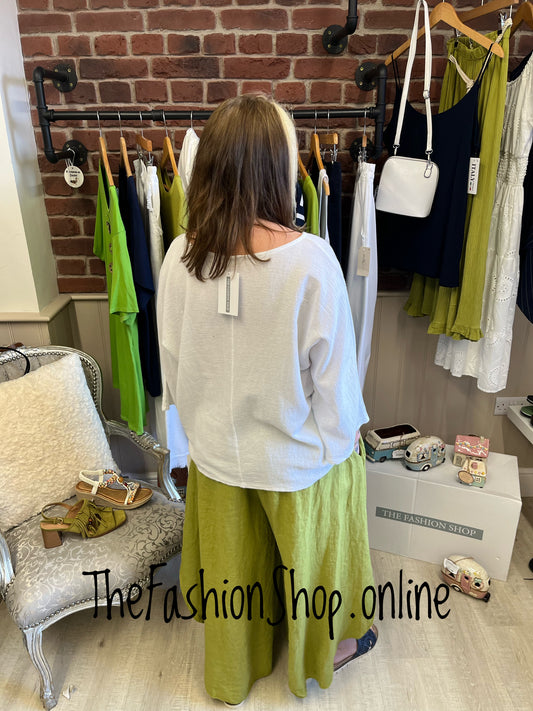 Harper olive linen funky trousers 8-16