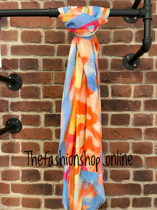 Sarah Tempest orange graffiti heart scarf