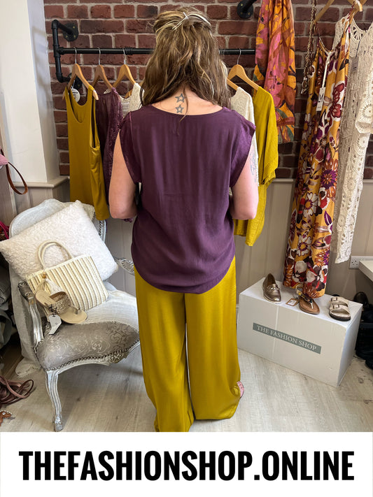 Nala mulberry V neck top 10-14