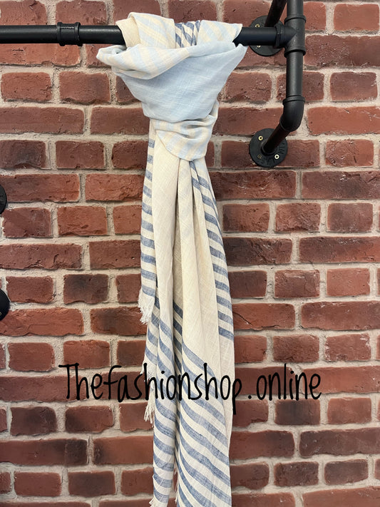 Blue stripes scarf
