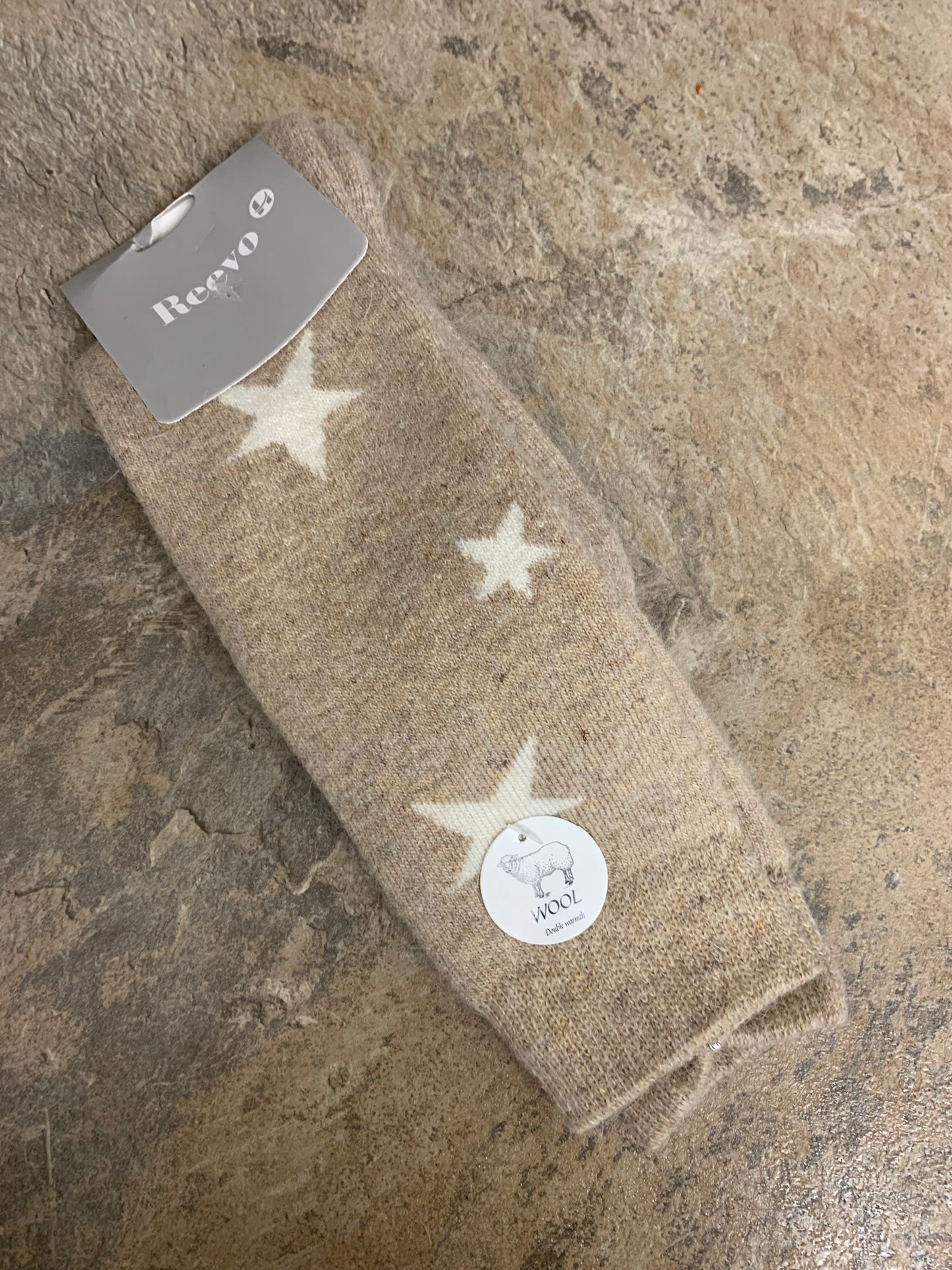 Wool mix large star socks sizes 3-7