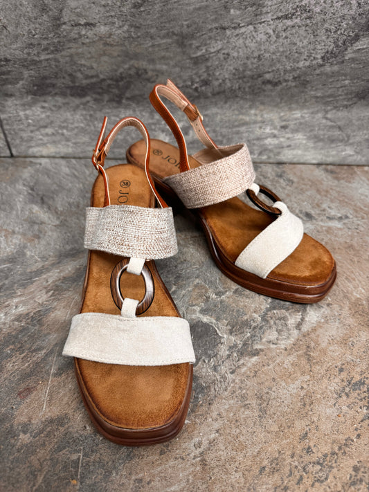 Beige block heel sandal sizes 3-8