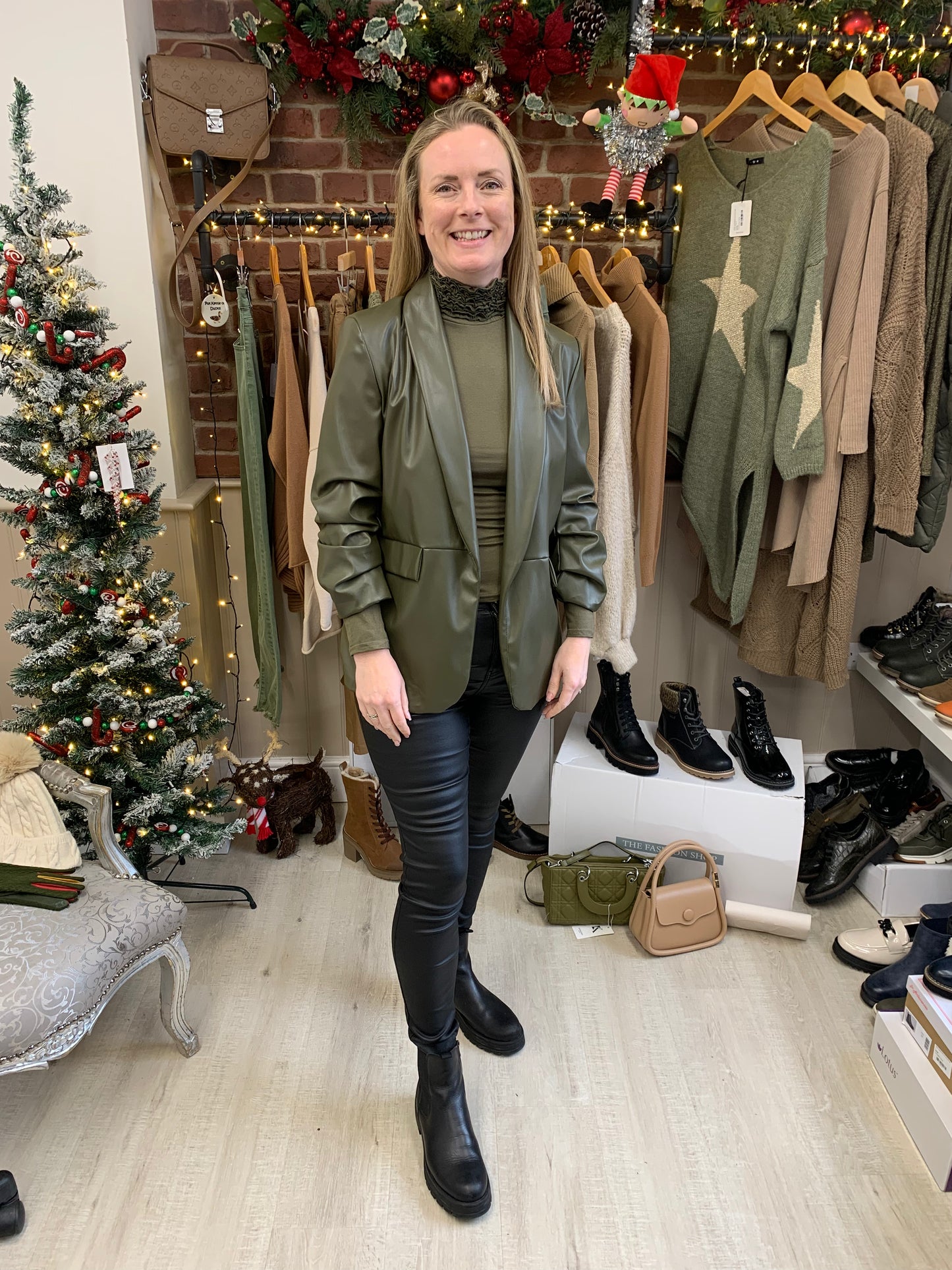 Khaki ruffle neck polo 8-12