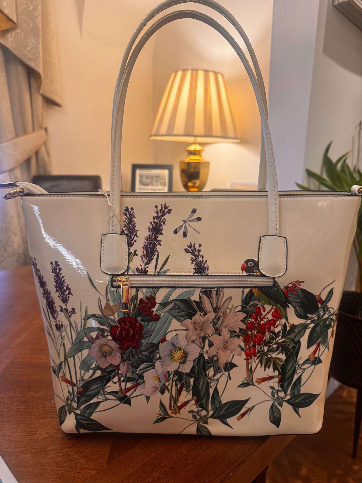 Spring Garden Tote bag In Cream