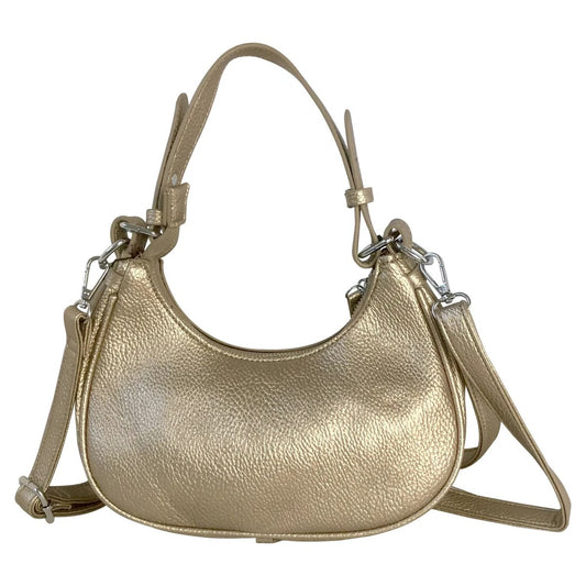 Opulent Tara Gold Turn Lock Handle Bag with Shoulder strap