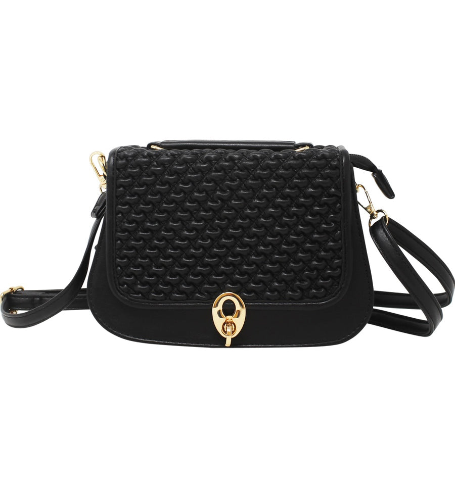 Charlotte Quilted Saddle bag in Black
