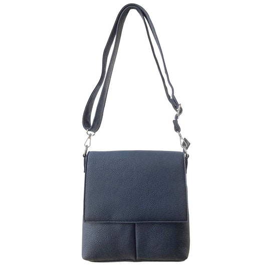 Tamsin Twin Pocket Shoulder Bag in Navy Blue