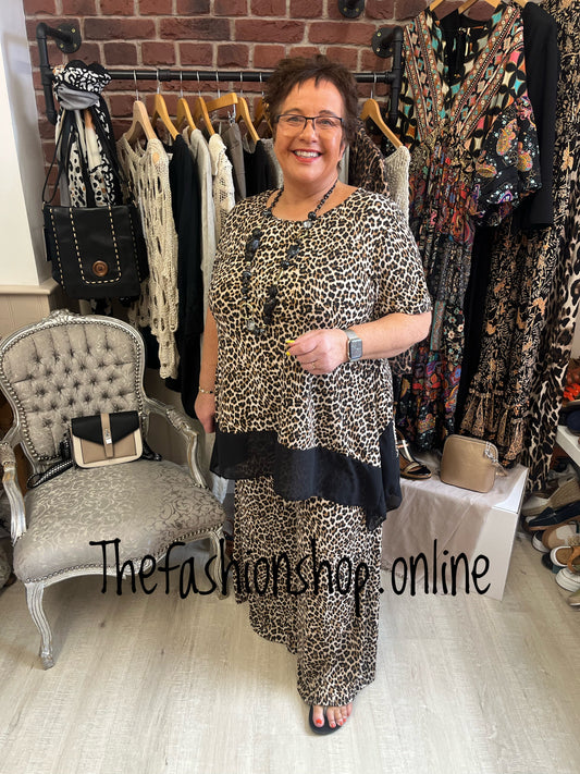 Luna leopard print trousers 14-20