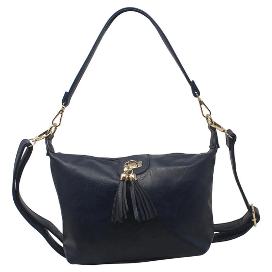 Tanya Tassel Shoulder Bag in Black