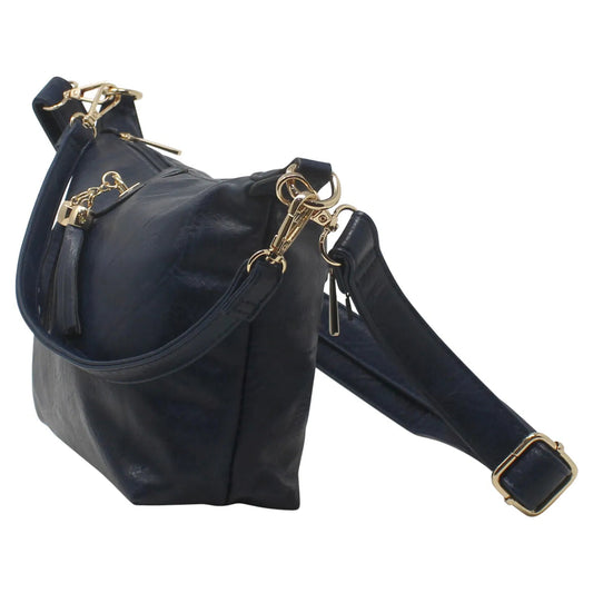 Tanya Tassel Shoulder Bag in Navy