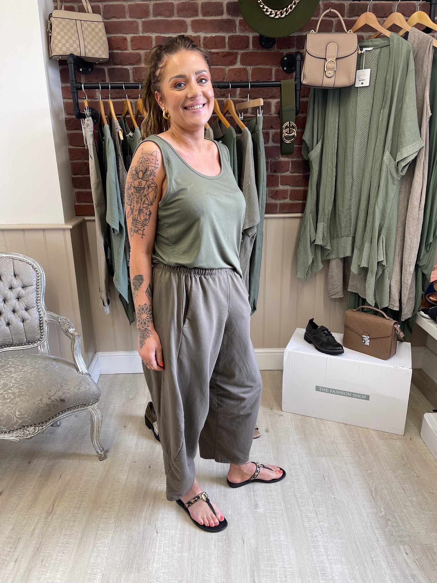 Mocha cotton sweat pant 10-16