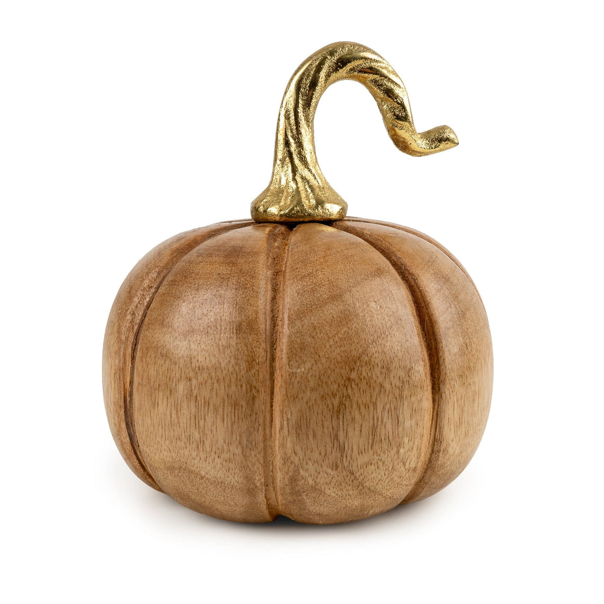 Candlelight Mango Wood Pumpkin Ornament