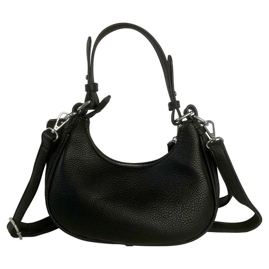 Tara Black Turn Lock Hand Bag with Shoulder Strap