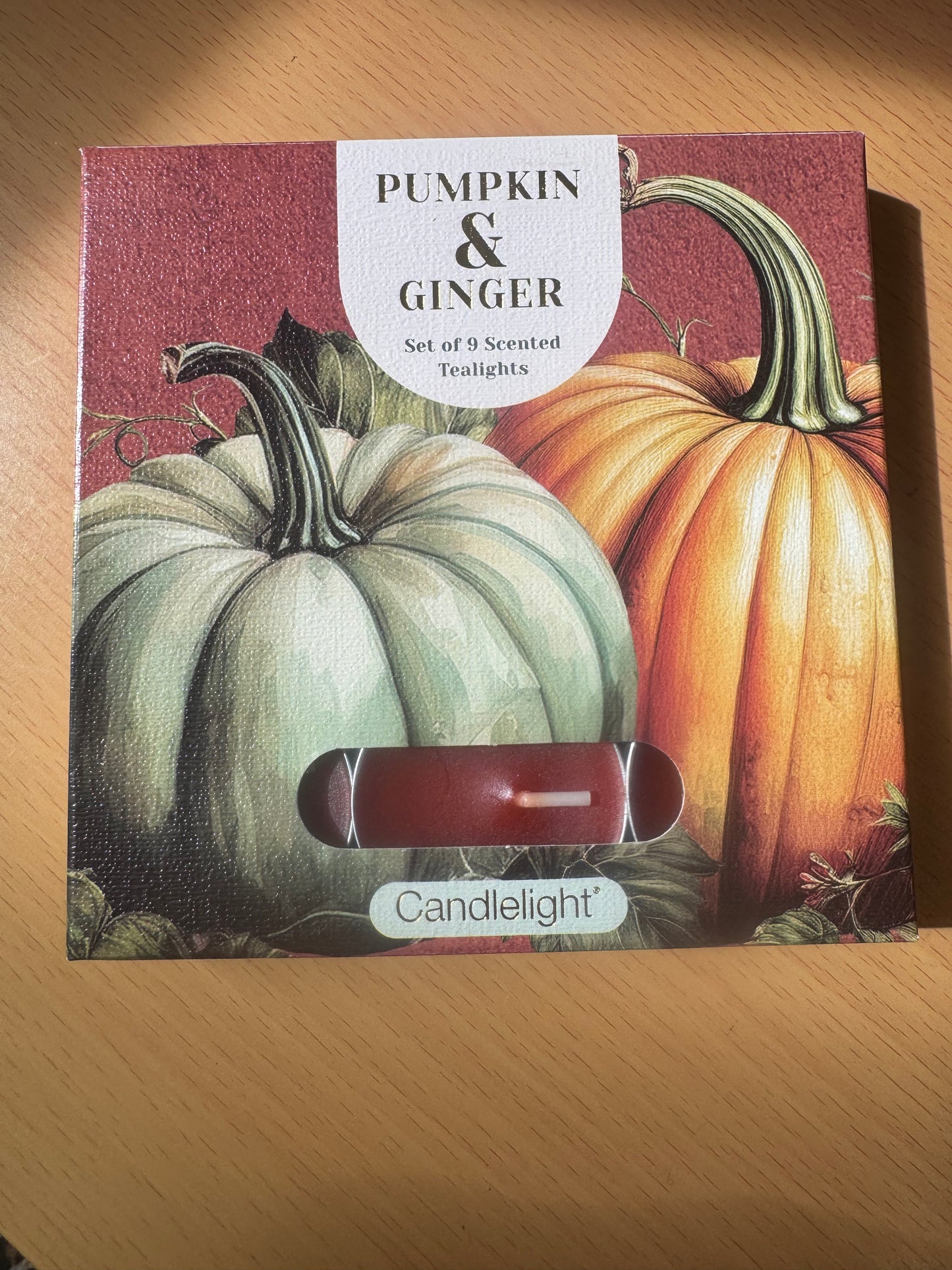 Candlelight Set of 9 Tea Lights Pumpkin and Ginger