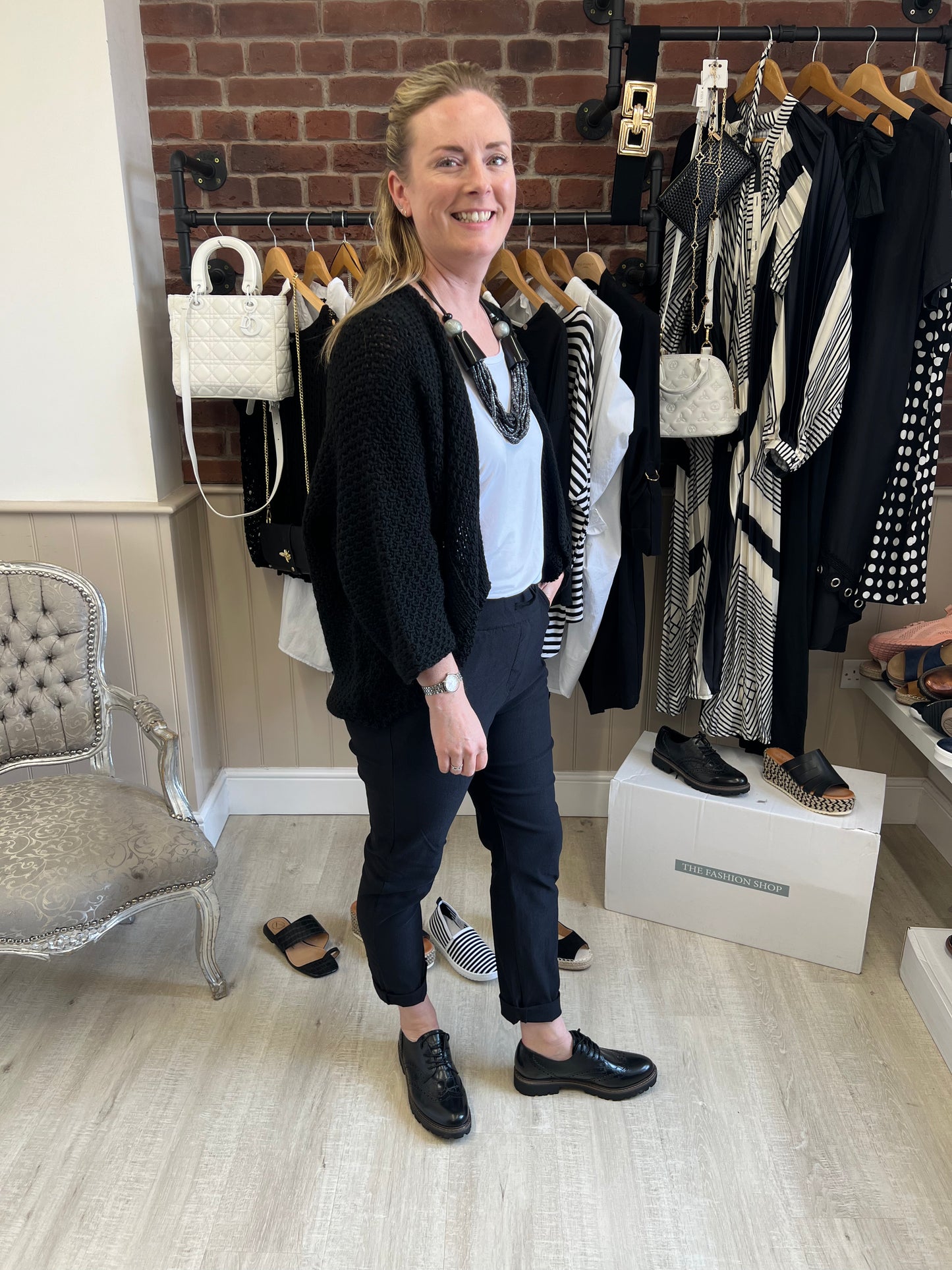 Black knitted wool mix cardigan 10-16